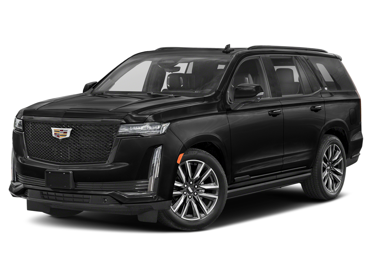 2021 Cadillac Escalade Sport Platinum in Black Raven — front three-quarter view