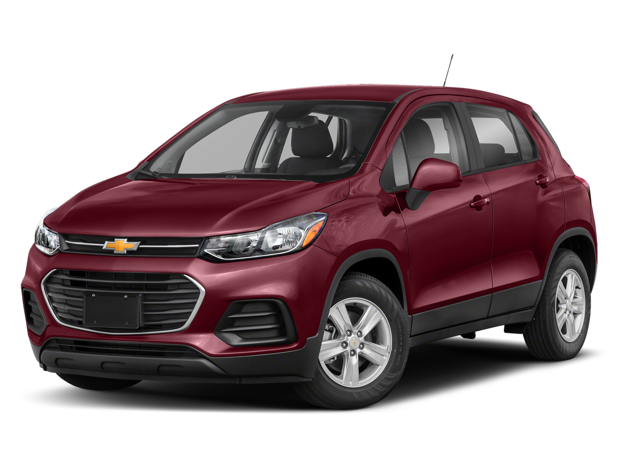 2022 Chevrolet Trax LS in Crimson Metallic — front three-quarter view
