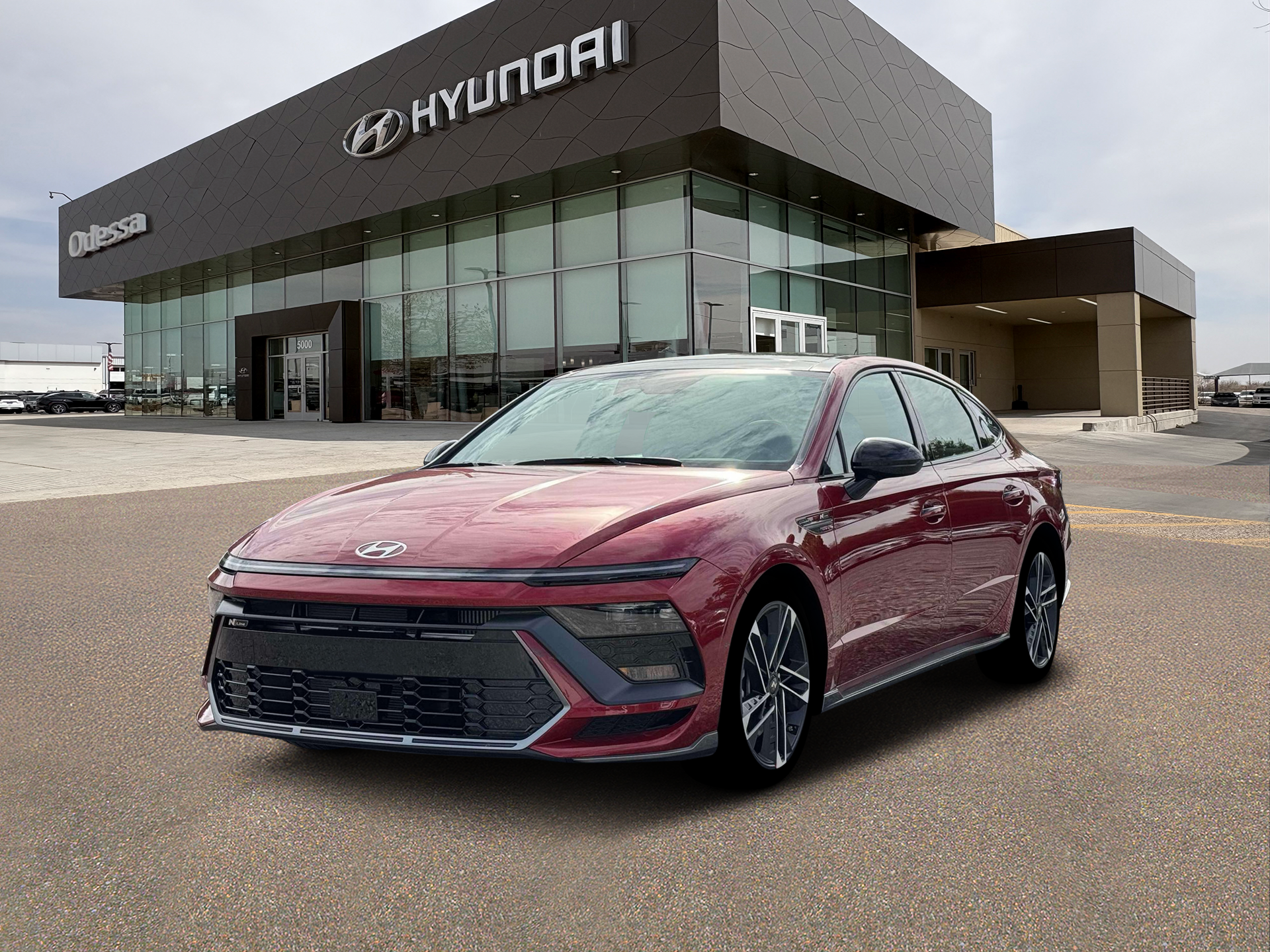 2026 Hyundai SONATA N Line in Ultimate Red — front three-quarter view